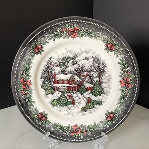 Christmas Village Dinner Plate by Royal Stafford